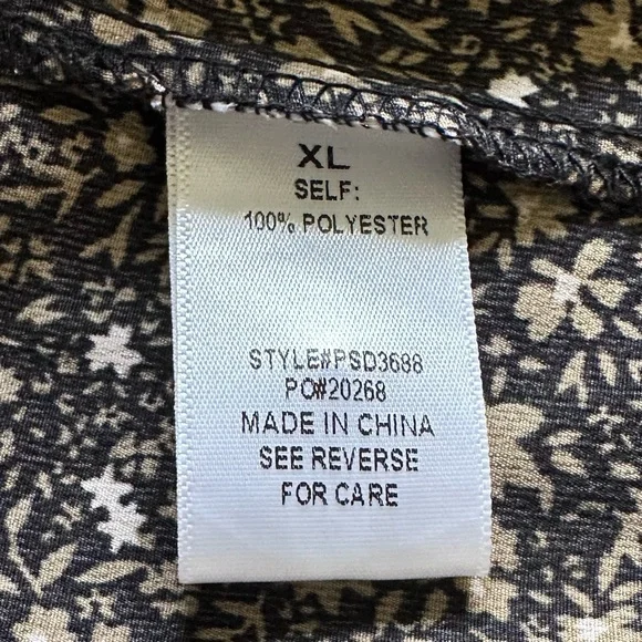 BALTIC BORN Dress Women’s XL Black & Tan Pele Tiered Midi Floral Smock New w/tag - Picture 12 of 14